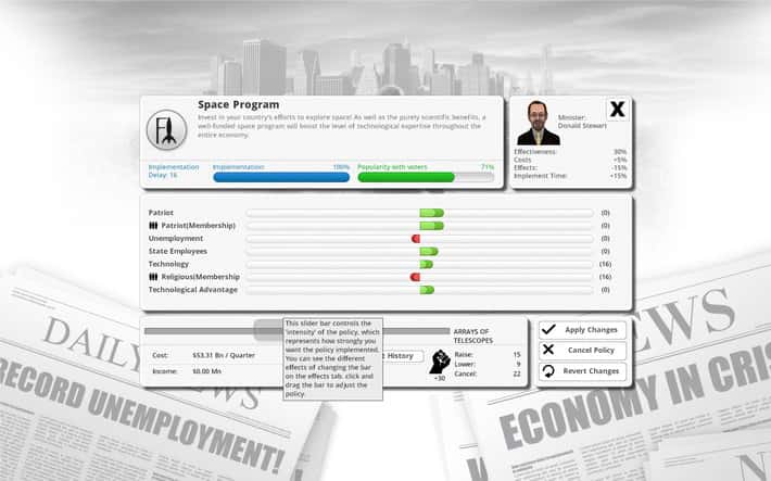 #2. Democracy 3: Extremism (GOG) 由: Positech Games