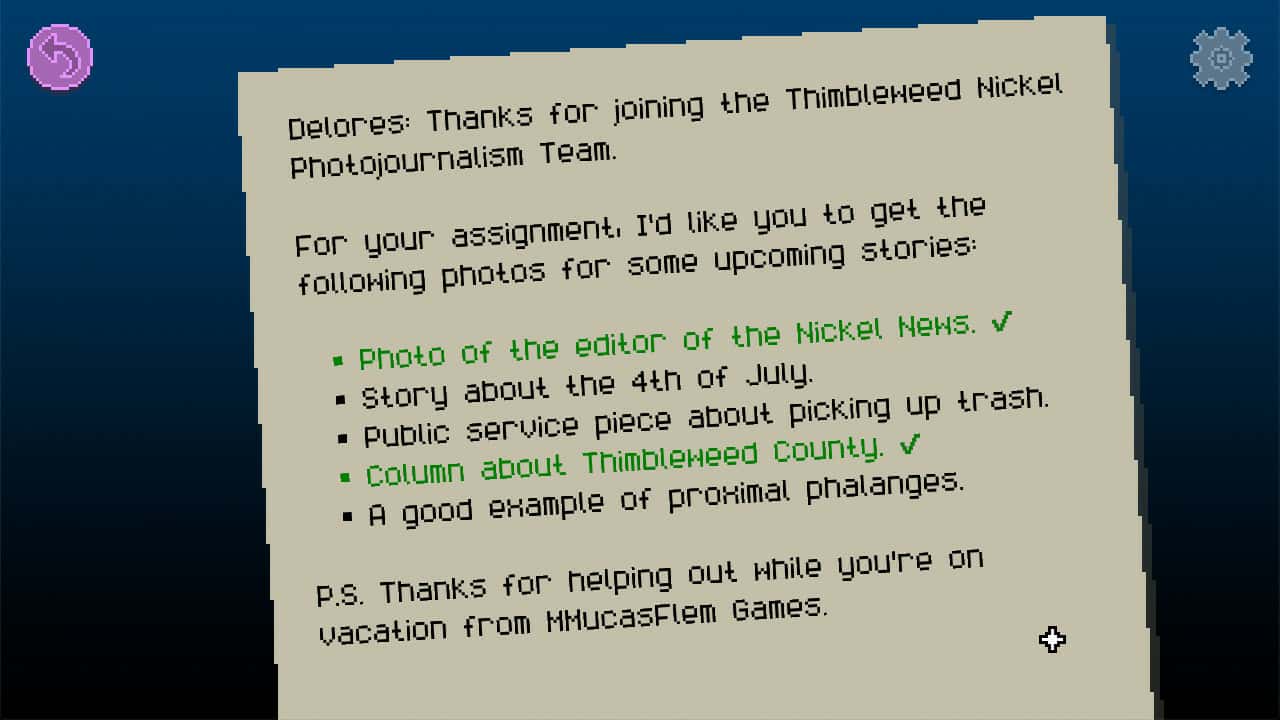 #1. Delores: A Thimbleweed Park Mini-Adventure (GOG) De: Terrible Toybox