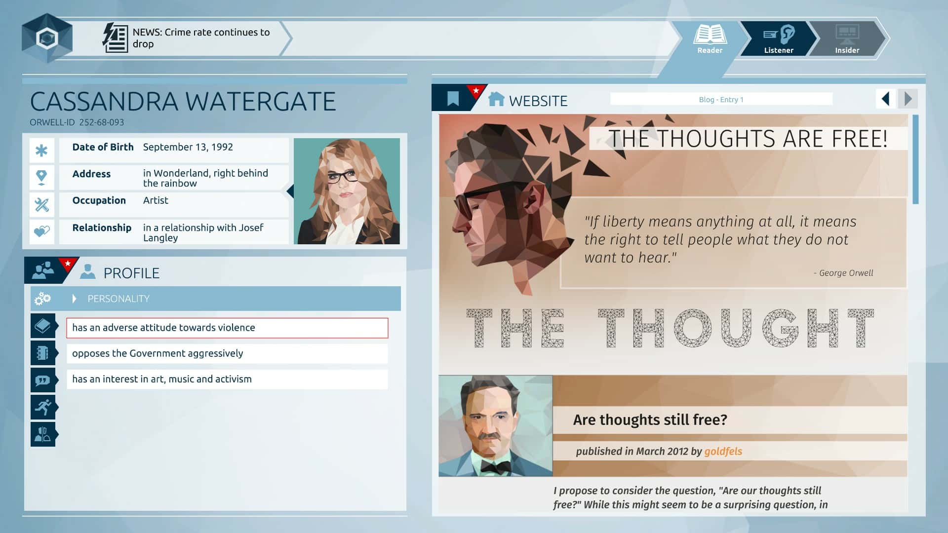 #3. Orwell Deluxe Edition (GOG) 由: Osmotic Studios