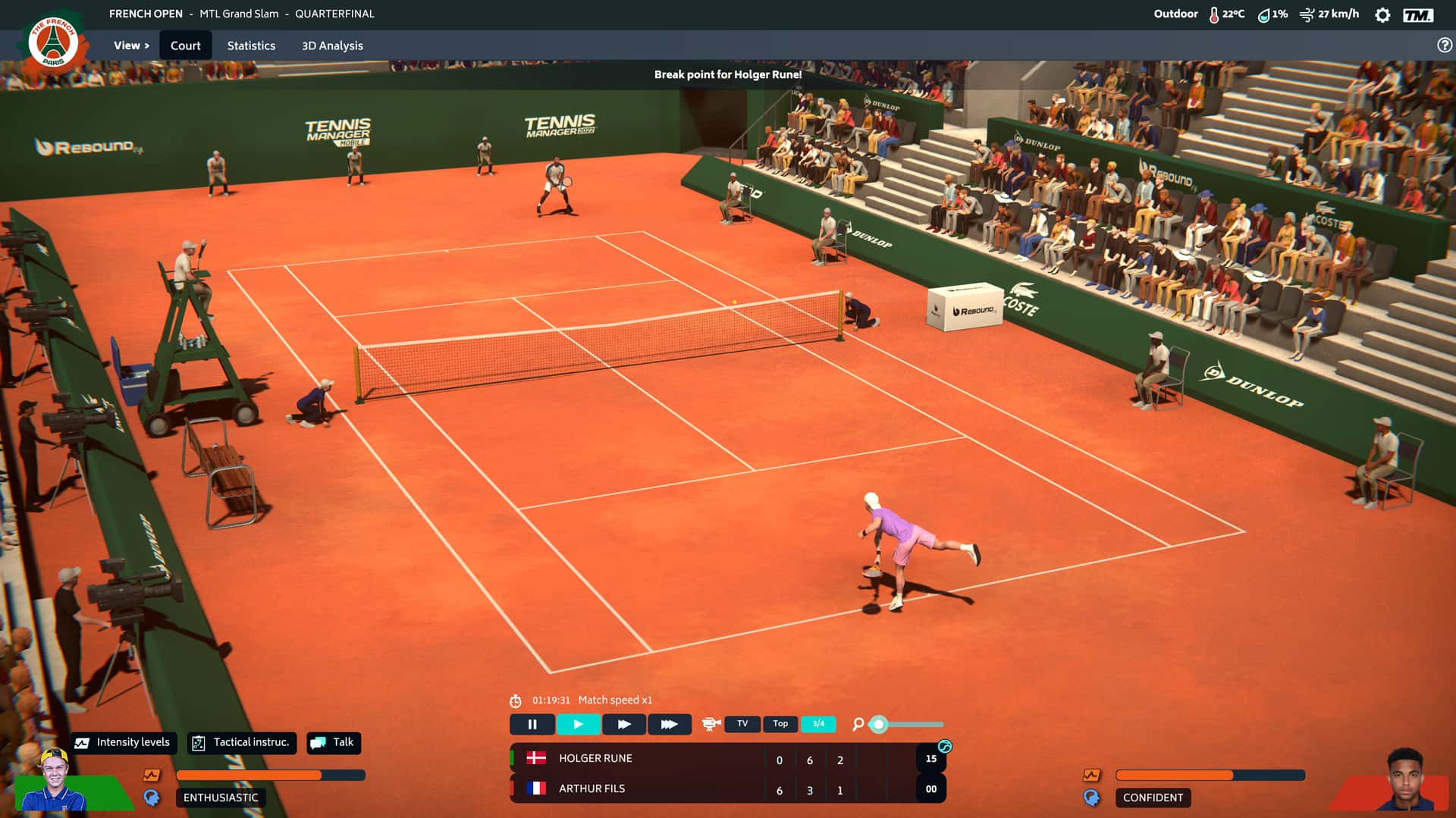 #9. Tennis Manager 2022 (GOG) 来自: Rebound CG
