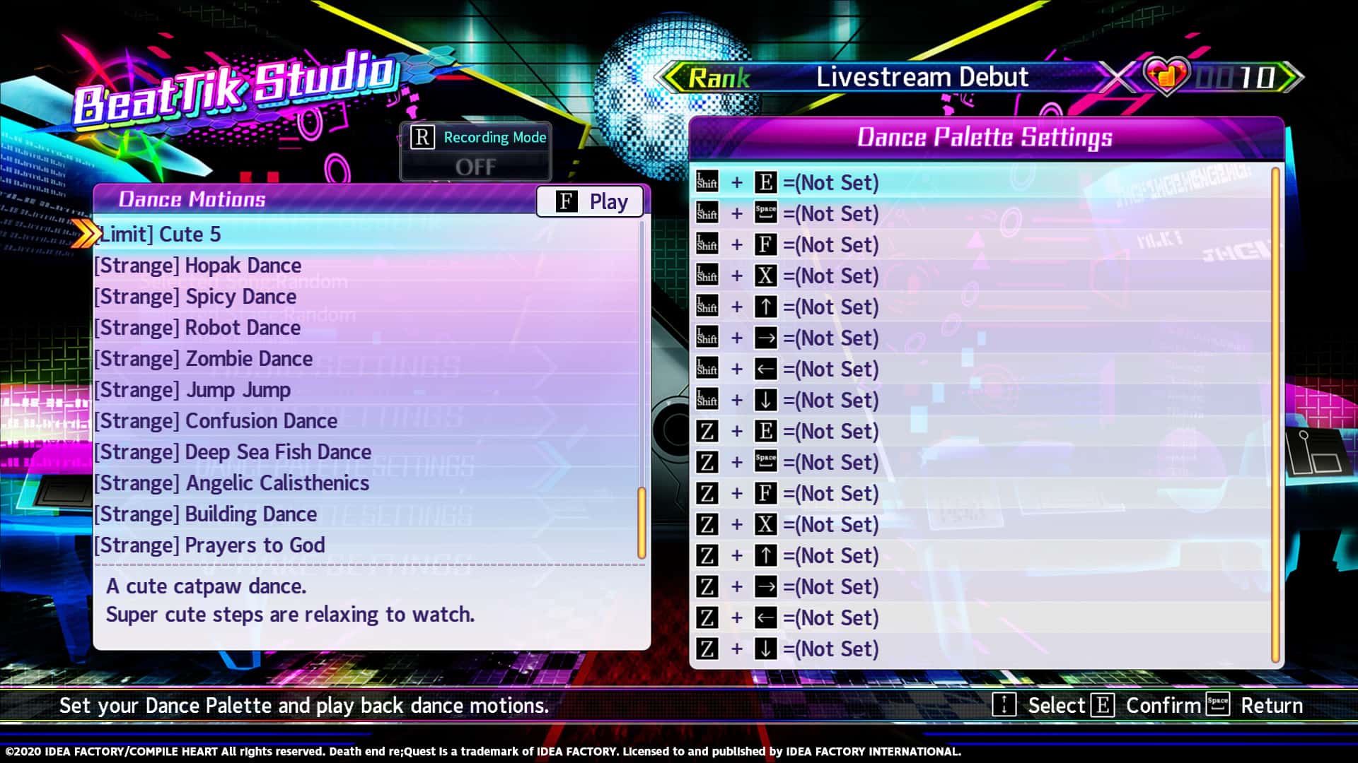#1. Neptunia Virtual Stars - Unlock All BeatTik Dances (GOG) Podle: Idea Factory International