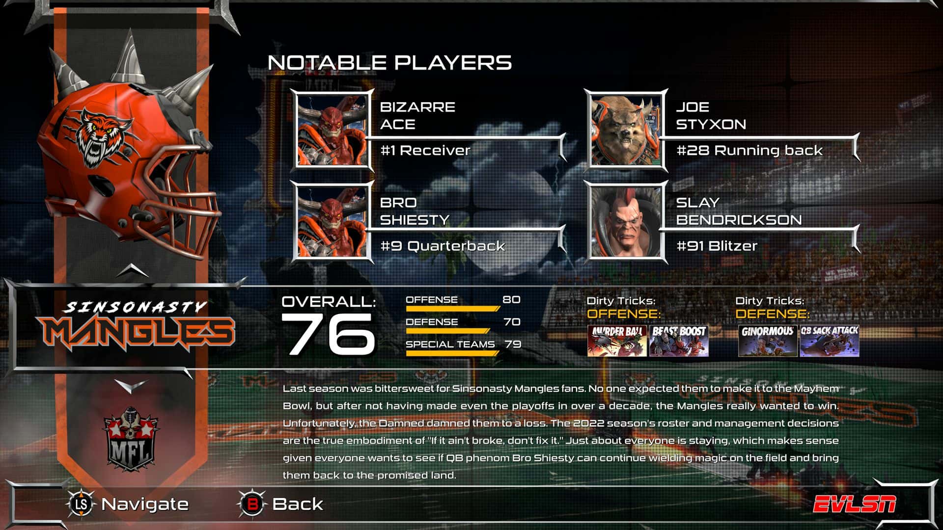 #9. Mutant Football League - Sinsonasty Mangles (GOG) De: Digital Dreams Entertainment Inc.